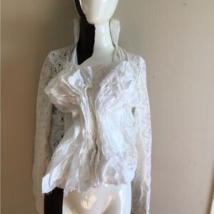 Junya Watanabe top with decorative collar. Long sleeve, Small. Made in Japan